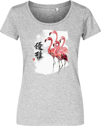 Flamingos – Japanischer Zen Aquarellstil