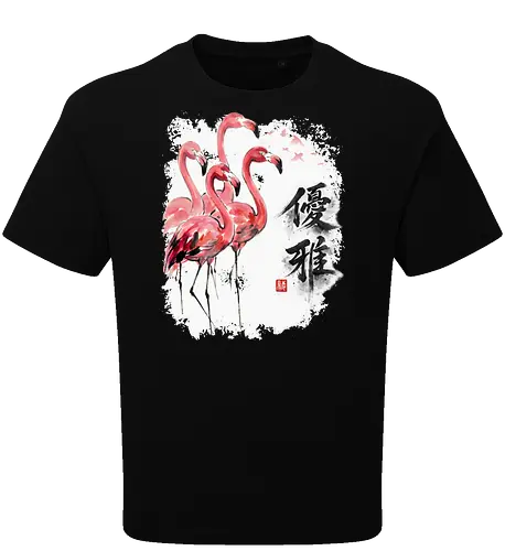 Elegante Flamingos – Japanische Tuschemalerei & Aquarell