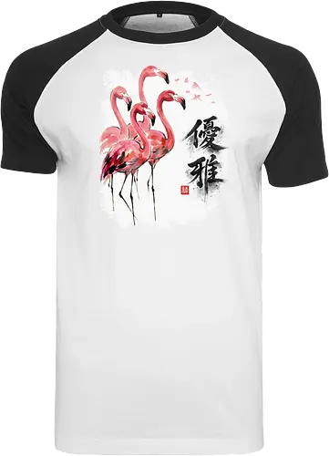 Elegante Flamingos – Japanische Tuschemalerei & Aquarell