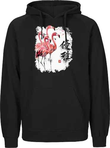 Elegante Flamingos – Japanische Tuschemalerei & Aquarell