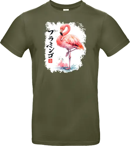 Flamingo – Japanische Sumi-e Aquarellkunst