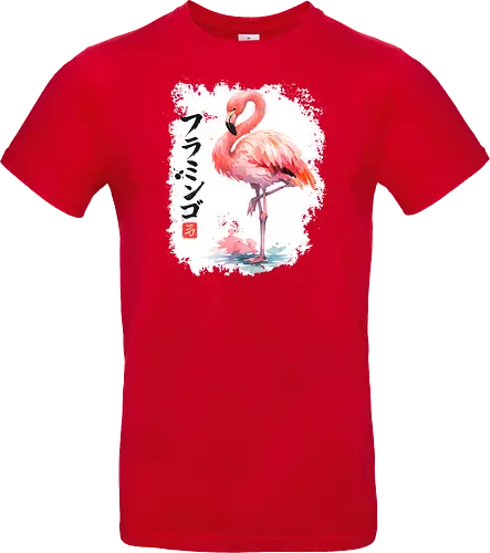 Flamingo – Japanische Sumi-e Aquarellkunst