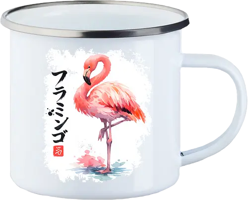 Flamingo – Japanische Sumi-e Aquarellkunst