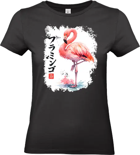 Flamingo – Japanische Sumi-e Aquarellkunst