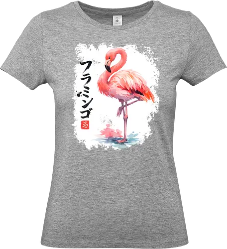 Flamingo – Japanische Sumi-e Aquarellkunst