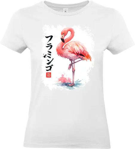 Flamingo – Japanische Sumi-e Aquarellkunst