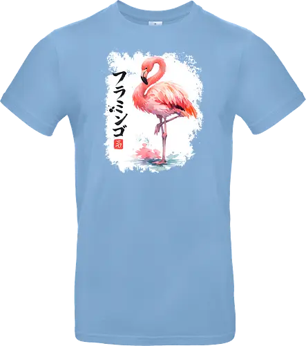 Flamingo – Japanische Sumi-e Aquarellkunst