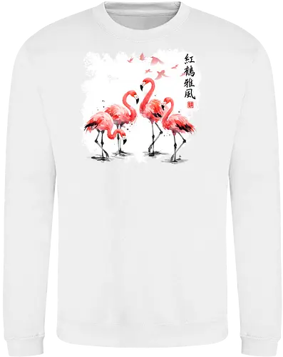 Rosa Flamingos – Japanische Aquarell Vogelkunst