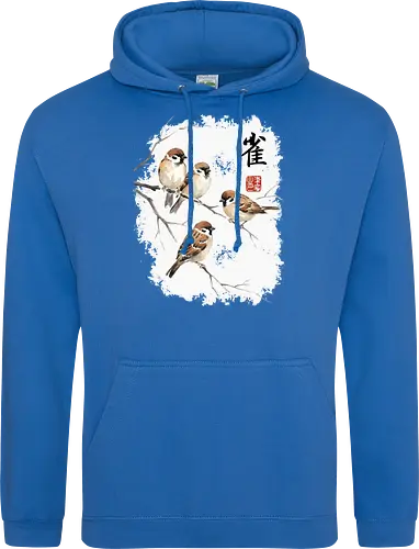 Japanische Sperlinge – Sumi-e Vogelkunst mit Aquarell