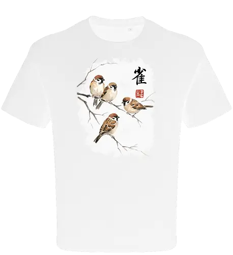 Japanische Sperlinge – Sumi-e Vogelkunst mit Aquarell