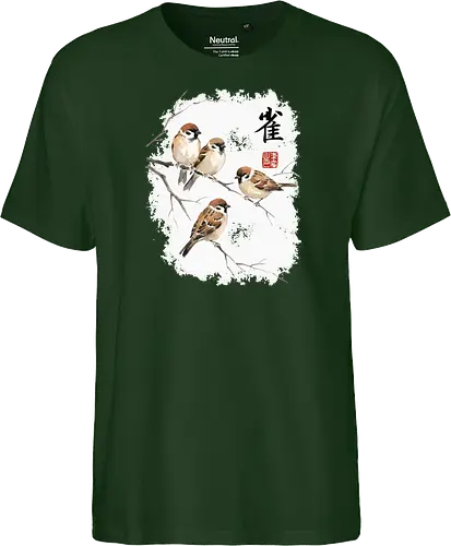 Japanische Sperlinge – Sumi-e Vogelkunst mit Aquarell