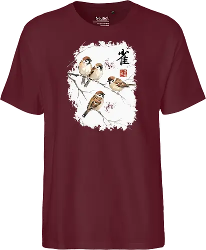 Japanische Sperlinge – Sumi-e Vogelkunst mit Aquarell