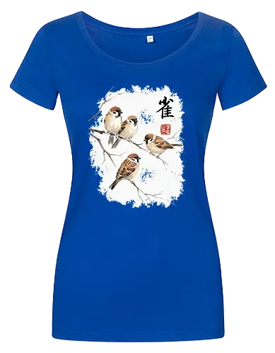 Japanische Sperlinge – Sumi-e Vogelkunst mit Aquarell