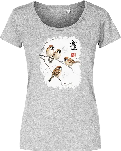 Japanische Sperlinge – Sumi-e Vogelkunst mit Aquarell