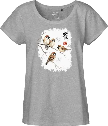 Japanische Sperlinge – Sumi-e Vogelkunst mit Aquarell