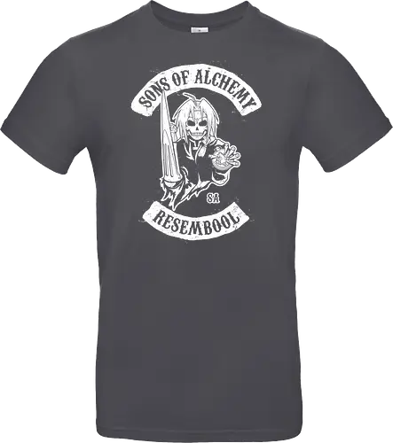 Vintage Biker Club Abzeichen mit Skelett Alchemist - Vintage Anime Druck, exklusives Rebell Design, Vintage Patch Shirt, Geek Biker Kunst, Alchemie Anime Druck, Nerd Biker Design, Premium Vintage Shirt, Vintage Biker Club Abzeichen, Fullmetal Alchemist, Sons of Anarchy, Edward Elric, FMA Brotherhood, Resembool, mashup anime, Sons of Alchemy, Skelett Alchemist Kunst, Anime Biker Patch, Vintage schwarz weiß Design, Rebell Club Druck, Anime Motorrad Kunst, Skelett Alchemie Design, Biker Geek Shirt - Standard T-Shirt