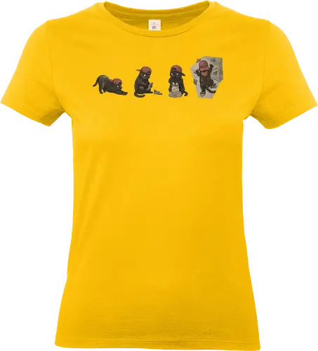 Schwarze Kletterkatze – Lustiges Katzenmotiv für Katzenfans - Schwarze Katze, Kletterkatze, Katze, Katzenliebhaber, Katzenmotiv, Lustige Katze, Katzen Geschenk, Halloween Katze, Schwarzer Kater, Haustier, Niedliche Katze, Tiermotiv, Katzen Design, Katzenkunst, Geek Style - Standard T-Shirt (Women)