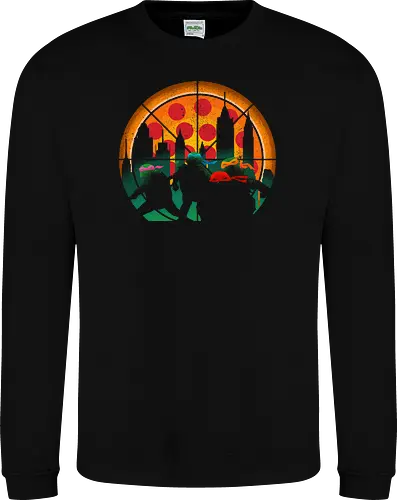 TMNT - Slices of City Adventure - Turtle, 90s, cartoons, donatello, leonardo, master splinter, michelangelo, new york, pizza, raphael, shredder, turtles, movie, pizza lover, tv shows - Sweatshirt