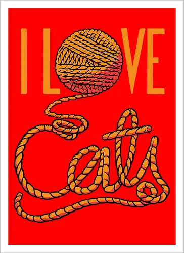 I love cats - Cats, Cat, Cat lover - Artprint