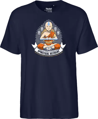Meditierender Mönch - Spirituelles Vier-Nationen Emblem - meditierender Mönch Emblem, vier Elemente spirituell, Aang, Avatar, Avatar The Last Airbender, Air Temple Island, Katara, Sokka, Toph, Zuko, orientalischer Mönch Kunst, spirituelles Anime Design, Meditation Geek Druck, orientales Emblem Kunst, Mönch meditieren Shirt, vier Nationen Design, exklusiver spiritueller Druck, buddhistischer Geek Kunst, spirituelles Anime Shirt, Premium orientales Design, orangener Mönch Druck, vier Elemente Kanji Kunst, spirituelles Geek Shirt - Fairtrade T-Shirt