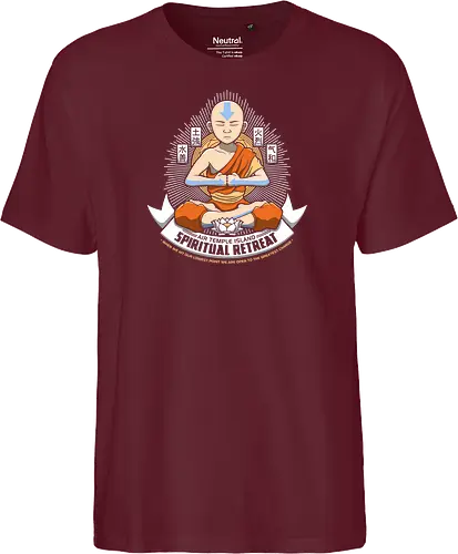 Meditierender Mönch - Spirituelles Vier-Nationen Emblem - meditierender Mönch Emblem, vier Elemente spirituell, Aang, Avatar, Avatar The Last Airbender, Air Temple Island, Katara, Sokka, Toph, Zuko, orientalischer Mönch Kunst, spirituelles Anime Design, Meditation Geek Druck, orientales Emblem Kunst, Mönch meditieren Shirt, vier Nationen Design, exklusiver spiritueller Druck, buddhistischer Geek Kunst, spirituelles Anime Shirt, Premium orientales Design, orangener Mönch Druck, vier Elemente Kanji Kunst, spirituelles Geek Shirt - Fairtrade T-Shirt