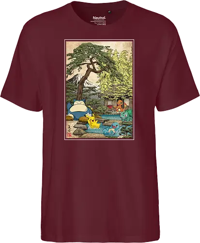Chilling days in Japan - anime, manga, japan, japanese art, video games, ukiyo e, retro, Pocket - Fairtrade T-Shirt