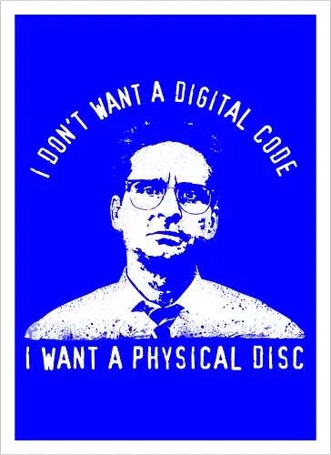 Falling Down Discs - falling down, funny, gaming, gamers, physical, copies, disks, cds, blu rays, digital downloads - Artprint