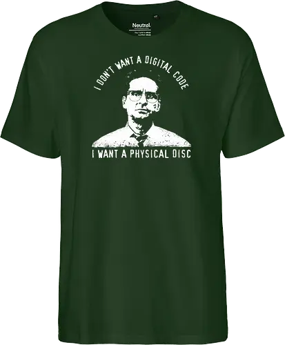 Falling Down Discs - falling down, funny, gaming, gamers, physical, copies, disks, cds, blu rays, digital downloads - Fairtrade T-Shirt