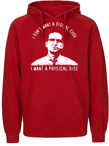 Falling Down Discs - falling down, funny, gaming, gamers, physical, copies, disks, cds, blu rays, digital downloads - Fairtrade Hoodie