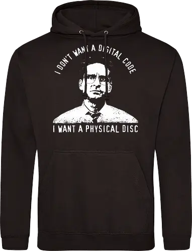 Falling Down Discs - falling down, funny, gaming, gamers, physical, copies, disks, cds, blu rays, digital downloads - Standard Hoodie