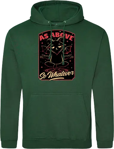 Baphomet Whatever Funny - Baphomet, Whatever, Fun, Funny, Cool, Demon, Devil, Sarcasm, Sarcastic, Sarcastic Art, Sarcastic Humor, Ritual, Occult, Occultism, Magic, Magical, Magical Creatures, Magical Creature, Dark Fantasy, Cozy Fantasy, Exhausted, Exhausts, Exhausting, Exhaustion, Pentagram, Above - Standard Hoodie
