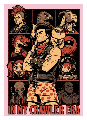 Dungeon Crawler Era - Nerd, Geek, Fantasy, Adventure, Rpg, Litrpg, Book, Books, Bookworm, Science Fantasy, Science Fiction, Scifi, Cat, Pet, Donut, Funny, Post-apocalyptic, Apocalypse, Post Apocalyptic, Apocalyptic Cats, Postapocalypse, Post-apocalypse, Poster, Parody, Dinosaur, Velociraptor, Vintage, Retro, Retro Vintage, Retro Advertising, Retro Publicity, Mashup, Eras, Eras Tour, Music, Show, Tour, World Tour, Tour Poster - Artprint