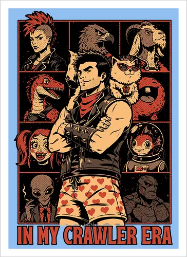 Dungeon Crawler Era - Nerd, Geek, Fantasy, Adventure, Rpg, Litrpg, Book, Books, Bookworm, Science Fantasy, Science Fiction, Scifi, Cat, Pet, Donut, Funny, Post-apocalyptic, Apocalypse, Post Apocalyptic, Apocalyptic Cats, Postapocalypse, Post-apocalypse, Poster, Parody, Dinosaur, Velociraptor, Vintage, Retro, Retro Vintage, Retro Advertising, Retro Publicity, Mashup, Eras, Eras Tour, Music, Show, Tour, World Tour, Tour Poster - Artprint