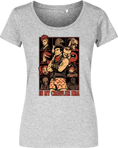 Dungeon Crawler Era - Nerd, Geek, Fantasy, Adventure, Rpg, Litrpg, Book, Books, Bookworm, Science Fantasy, Science Fiction, Scifi, Cat, Pet, Donut, Funny, Post-apocalyptic, Apocalypse, Post Apocalyptic, Apocalyptic Cats, Postapocalypse, Post-apocalypse, Poster, Parody, Dinosaur, Velociraptor, Vintage, Retro, Retro Vintage, Retro Advertising, Retro Publicity, Mashup, Eras, Eras Tour, Music, Show, Tour, World Tour, Tour Poster - Women T-Shirt