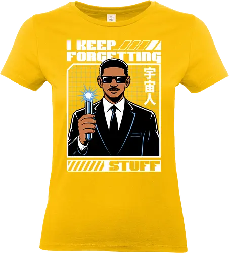 Forget Alien Movie - Movie, Classic, Classic Movie, 2000s, 2000, Alien, Extraterrestrial, Fun, Science Fiction, Adventure, Aliens, Universe, Space, Suit, Memory Loss, Memories, Memory, Cyberpunk, Technology, Futuristic, Futurism, Japan, Japanese, Modern, Hollywood, Funny, Cool, Scifi - Standard T-Shirt (Women)