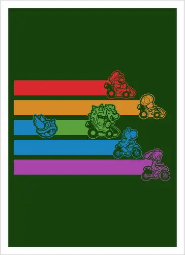 Kart Shell Game - game, games, video game, video games, vintage, retro, vintage retro, classic, classic video game, classic video games, classic game, classic games, kart, nerd, geek, cool - Artprint