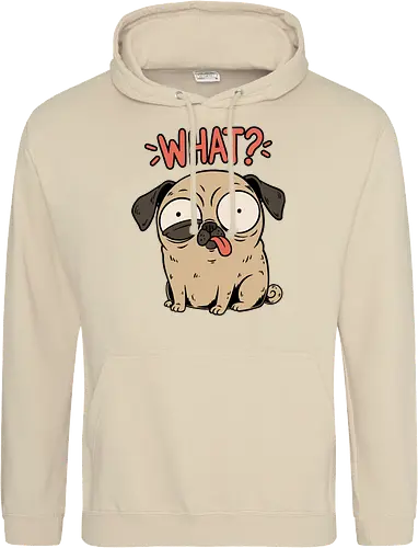 Pug Dog Funny - Pug, Dog, Funny, Fun, Pet, Animal, Cool, Just Awesome, Awesome, Lost, Cute, Life, Derpy, What, Dumb, Pugs, Original Art - Standard Hoodie
