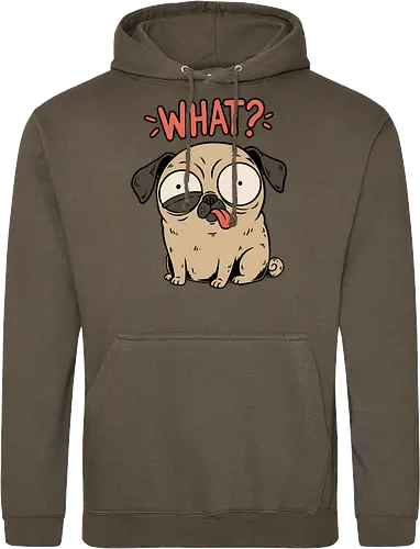 Pug Dog Funny - Pug, Dog, Funny, Fun, Pet, Animal, Cool, Just Awesome, Awesome, Lost, Cute, Life, Derpy, What, Dumb, Pugs, Original Art - Standard Hoodie