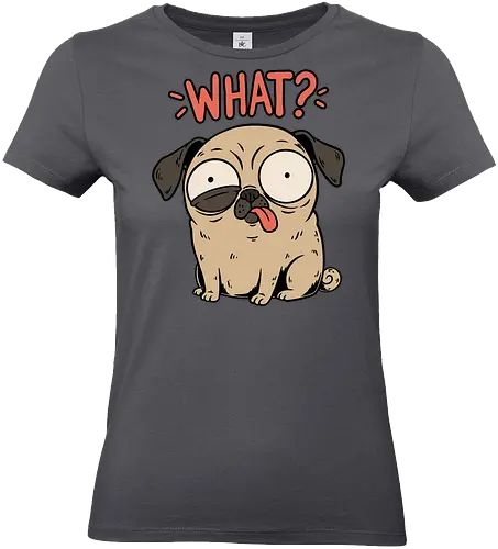 Pug Dog Funny - Pug, Dog, Funny, Fun, Pet, Animal, Cool, Just Awesome, Awesome, Lost, Cute, Life, Derpy, What, Dumb, Pugs, Original Art - Standard T-Shirt (Women)