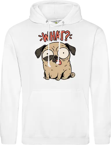 Pug Dog Funny - Pug, Dog, Funny, Fun, Pet, Animal, Cool, Just Awesome, Awesome, Lost, Cute, Life, Derpy, What, Dumb, Pugs, Original Art - Standard Hoodie