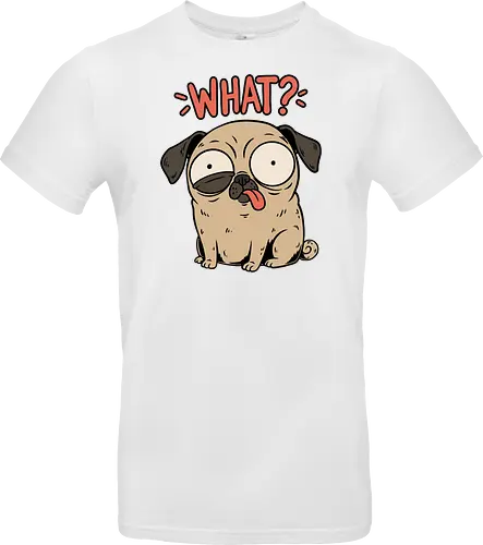 Pug Dog Funny - Pug, Dog, Funny, Fun, Pet, Animal, Cool, Just Awesome, Awesome, Lost, Cute, Life, Derpy, What, Dumb, Pugs, Original Art - Standard T-Shirt