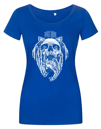 Eargasm - music, skeleton, drawing, hand drawing, skull, rose, black craft, dark magic, macabre, goth, gothic, dark art, black work, street style, streetwear, japanese metal, kanji, japan, japanese, tattoo, dark aesthetic, death metal, deathcore, satanic - Women T-Shirt