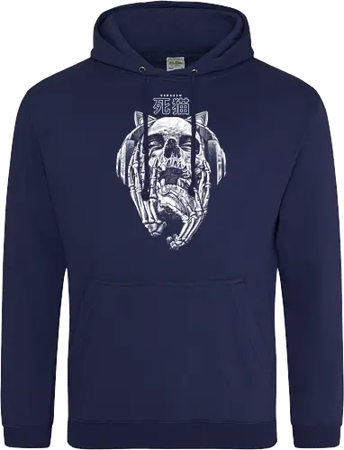 Eargasm - music, skeleton, drawing, hand drawing, skull, rose, black craft, dark magic, macabre, goth, gothic, dark art, black work, street style, streetwear, japanese metal, kanji, japan, japanese, tattoo, dark aesthetic, death metal, deathcore, satanic - Standard Hoodie