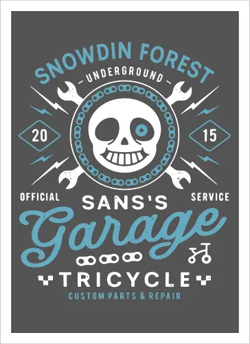 Snowdin Forest Garage Grunge - Tale, deltarune, muffet, sans, spider cider, indie game, video game, gaming, rpg, flowey, mettaton, gamer, papyrus, toriel, asgore, coffee - Artprint