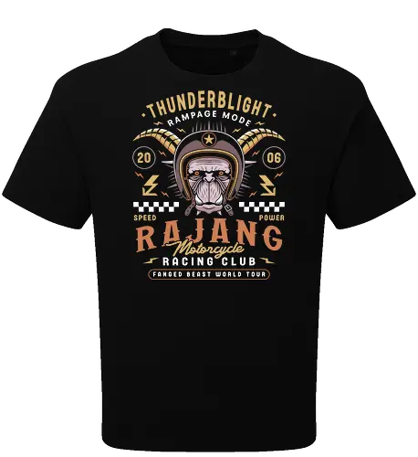 Rajang Motoclub - pukei pukei, monster, hunter, monster world, gamer, gaming, video games, iceborne, palico, wyvern, felyne, monster rise, monster wilds, furious rajang - Oversize T-Shirt