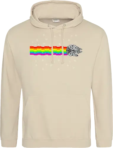 Nyan falcon - 8-bit, Space Opera, nyan cat, scifi, funny, millenium space ship, movie, fun, memes - Standard Hoodie