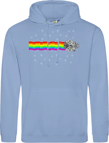 Nyan falcon - 8-bit, Space Opera, nyan cat, scifi, funny, millenium space ship, movie, fun, memes - Standard Hoodie