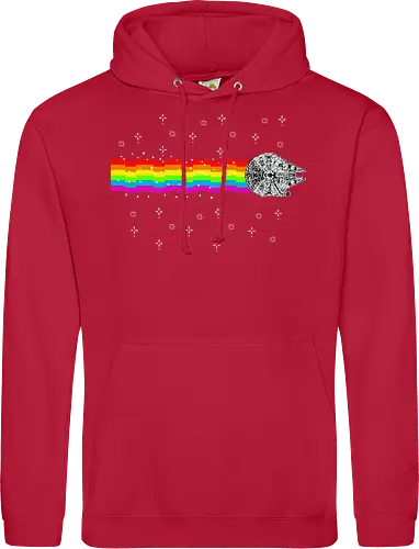 Nyan falcon - 8-bit, Space Opera, nyan cat, scifi, funny, millenium space ship, movie, fun, memes - Standard Hoodie