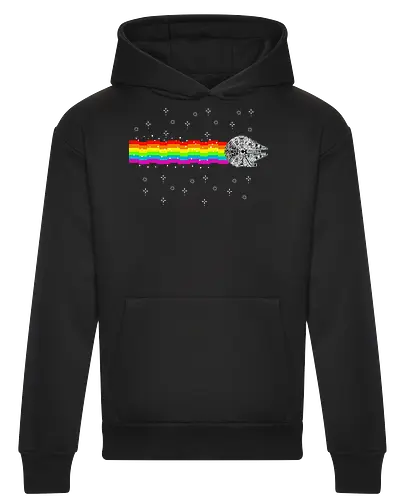 Nyan falcon - 8-bit, Space Opera, nyan cat, scifi, funny, millenium space ship, movie, fun, memes - Heavyweight Hoodie