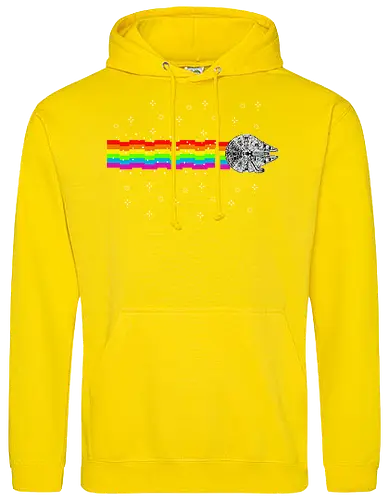 Nyan falcon - 8-bit, Space Opera, nyan cat, scifi, funny, millenium space ship, movie, fun, memes - Standard Hoodie